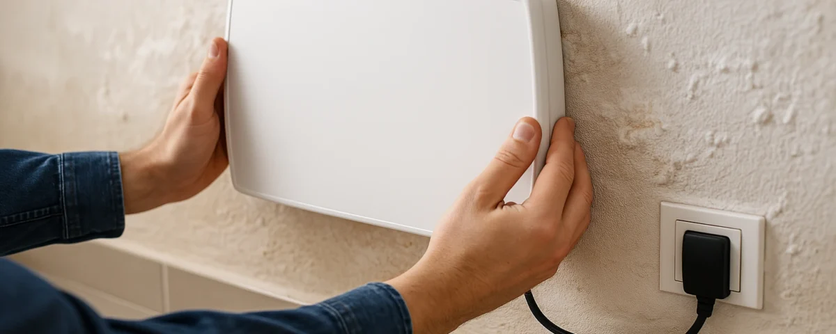 Installation d'un appareil autonome ATG contre l'humidité des murs